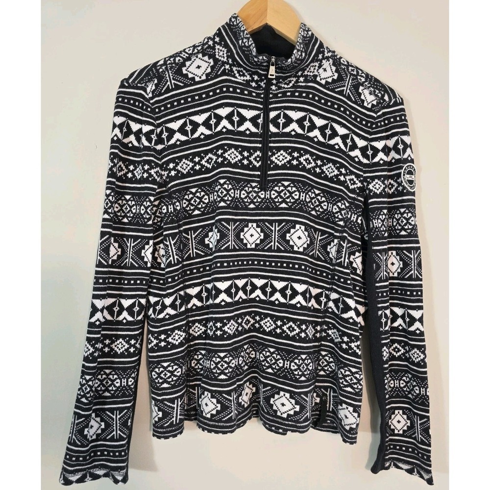 Vintage Ralph Lauren L-RL Fair Isle Quarter Zip Sweater Women L Y2K